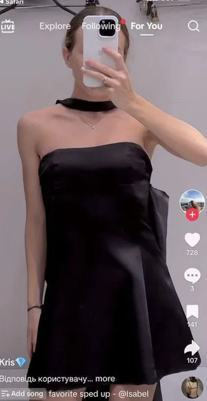 ZARA Large Back BOW TRIM VOLUMINOUS SATIN EFFECT MINI DRESS Black Size M NEW thumbnail 1