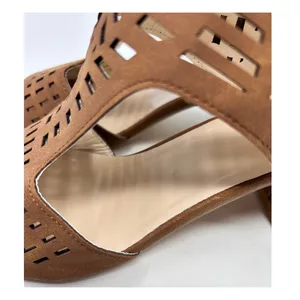 Roman Style Hollow Out‎ Peep Toe Square Heel Brown Sandals Size 43 = 10 thumbnail 7