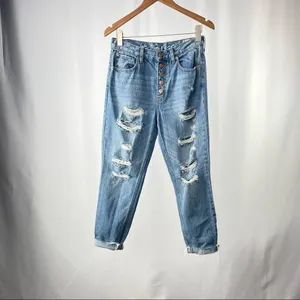 Free People We The Free Blossom Distressed Rigid Skinny Jeans in Blue Size‎ 28 thumbnail 5