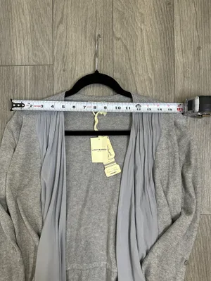NWT Lucky Brand Boho Cardigan Grey Blue Tie Front Size S thumbnail 10