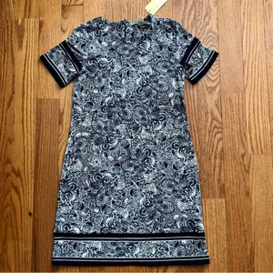 Michael Kors Paisley Print Casual Light Blue T-shirt Dress Women's Size S NWT thumbnail 11