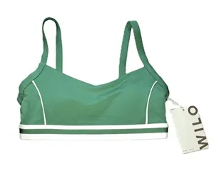 WILO‎ THE LABEL green white sports bra NWT padded tank tennis golf Size Medium thumbnail 1