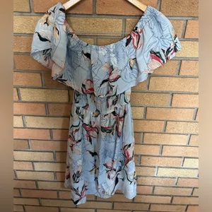 NWT Cupcakes & Cashmere Blue Potter Off Shoulder Floral Dress Women's XS thumbnail 3