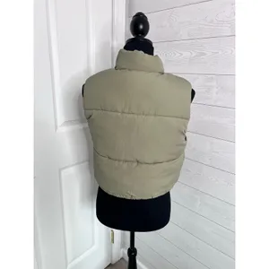 Ci Sono women's sage green padded crop vest gorpcore activewear Size medium thumbnail 4