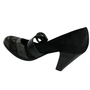 BKE Black Patent Leather Patchwork Buckle 3.5 Inch Heels Womens Shoes 8.5 thumbnail 3