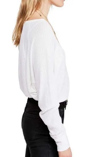 Free People NWT White Santa Clara Thermal Top thumbnail 2