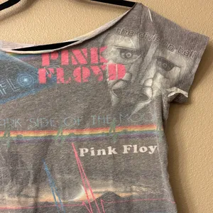 Pink Floyd Dark Side of the Moon Gray Graphic Concert Band Tee Rainbow Print M/L thumbnail 4