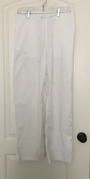 Med Couture Women's Scrub Pants Drawstring Nurse Medical Size Small White thumbnail 1