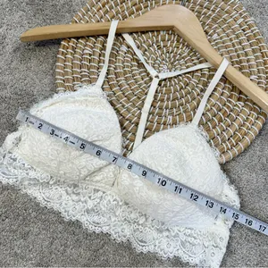 aerie Women’s Lace Padded Triangle Bralette Romantic in Ivory Size L thumbnail 13