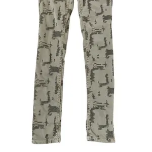 Free‎ People Women's Green Long and Lean Edgy Camo Skinny Denim Jeans - 27 thumbnail 9