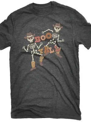 NWOT Boutique Western "Boo Y'all" Dancing Skeleton Tee - Small thumbnail 2