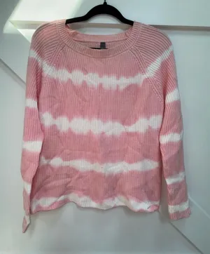 Alya Pink & White Tie-Dye Crewneck Sweater thumbnail 1