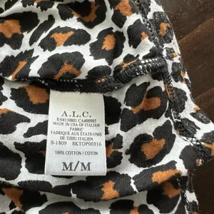 Loft A.L.C. Kati Tee Sz M leopard-print cotton puff sleeves thumbnail 5