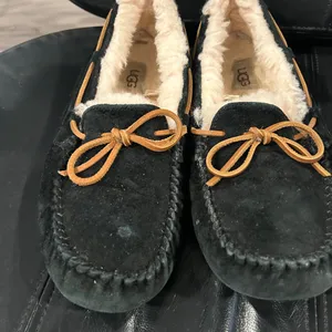 UGG Women's Black Moccasins with Tan Laces thumbnail 4