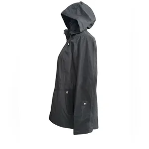 d.e.t.a.i.l.s INTL Black Hooded‎ Rain Jacket Water Resistant Mesh Utility M thumbnail 5