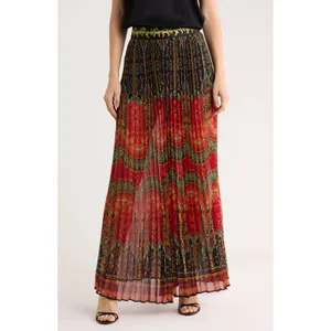 Alice + Olivia Copen Wide Leg Pleated Pants 8 Paisley Baroque Palazzo Culottes thumbnail 2