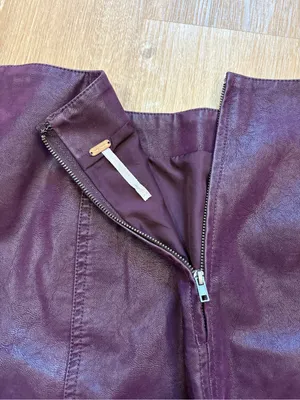 Free People Women’s Purple Faux Leather Mini Skirt thumbnail 4
