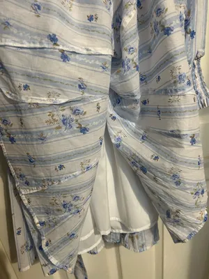 Sugarlips Light Blue Floral Long-Sleeve Tie-Waist Mini Dress thumbnail 6