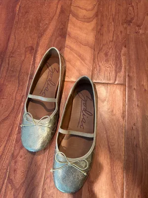 Zodiac Metallic Gold Bowed Ballet Flats Size 7 thumbnail 2