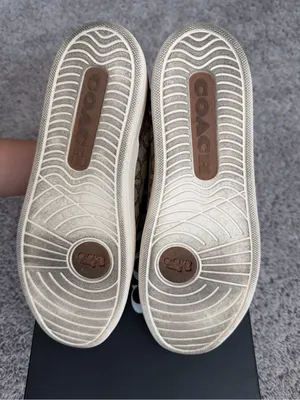 Coach Women’s Monogram Low-Top Sneakers in Khaki and Cream thumbnail 5