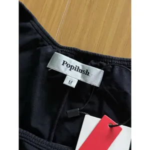 Popilush NWT Shapewear Modal Sculpting Mini Tank Dress Medium Black Ribbed Knit thumbnail 5