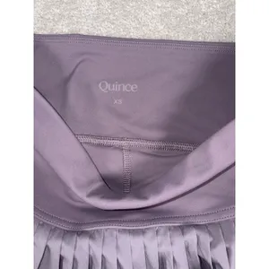 Quince Women Court Sport Pleated Tennis‎ Mini Skirt Moonlit Gray Xs thumbnail 2