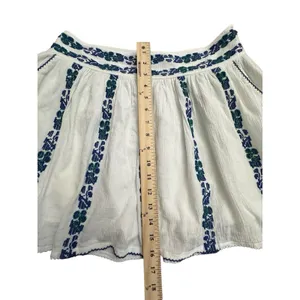 Tory Burch Size 8 Embroidered White Alexandria Skirt Women’s Beaded‎ #E13-5 thumbnail 3
