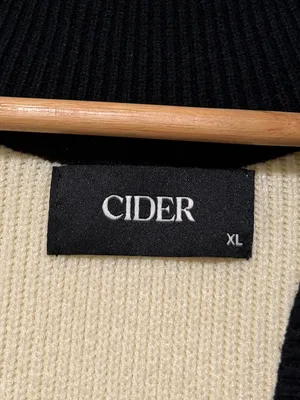 Cider Knit Striped Polo Vest Size XL Sweater Cream Black thumbnail 3