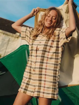 Free people Felicity Check romper thumbnail 1
