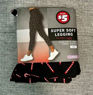 The Perfect Legging Super Soft Candy Cane Christmas Holiday Leggings Large thumbnail 1