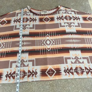 Savanna Jane Top Womens 3X Multicolor Aztec Oversized Dolman Long Sleeve Relaxed thumbnail 2