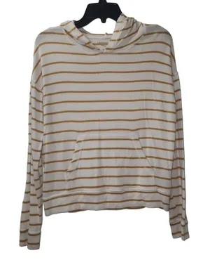 American Eagle Plush Hoodie Soft & Sexy Striped Pullover Sweatshirt XS‎ thumbnail 1