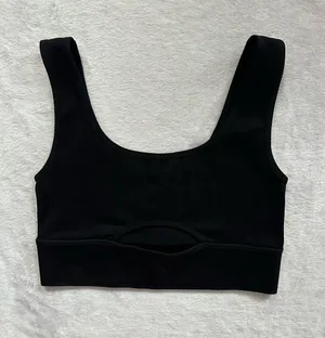 Better Be Ribbed Cut Out Sports Bra Black Size M/L Sporty Activewear Athletic thumbnail 1