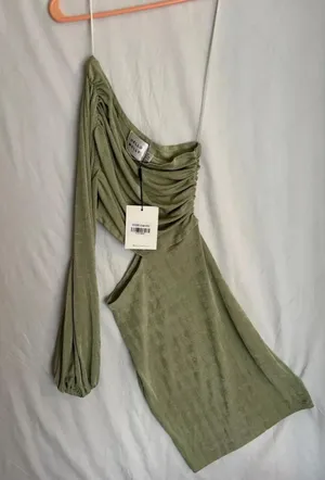 Hello Molly green mini dress  thumbnail 1