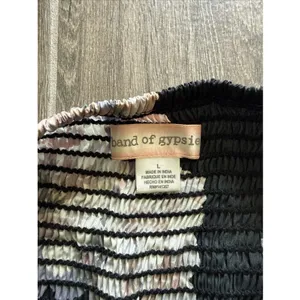 Band of Gypsies Black Floral Maxi Dress Square‎ Neck Sleeveless L thumbnail 4