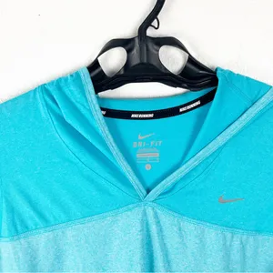 NIKE Teal Dri Fit Long Sleeves Hoodie Top Large Running Hiking Workout Casual thumbnail 9