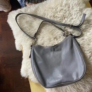 ♠️kate spade Mulberry street Vivian hobo bag in iced slate gray detachable strap thumbnail 2
