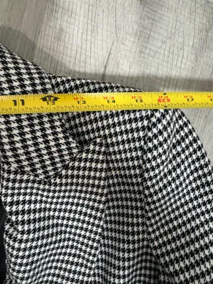 Zara Women’s Houndstooth Double Breasted Blazer Black White Size M Jacke thumbnail 14