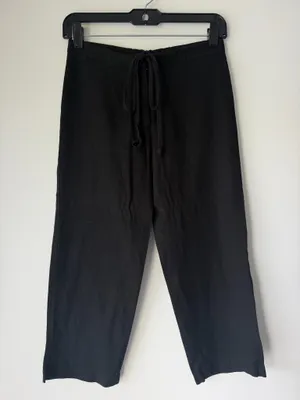 Black Women’s Linen Blend Cropped Pants Size XS thumbnail 1