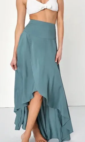 O'Neill XS Extra Small Teal High-Low Ambrosio Skirt Maxi thumbnail 1