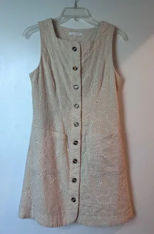 Karlie Eyelet Shift Dress Nude thumbnail 1