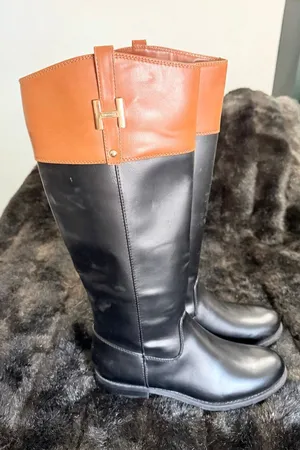 Tommy Hilfiger Shyenne 3 Womens Black Equestrian Boots Size 8 thumbnail 1