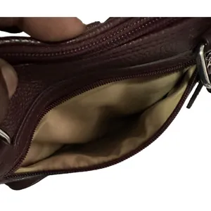 Giani Bernini‎ Womens Quilted Dome Satchel Handbag Maroon Leather Zipper thumbnail 7