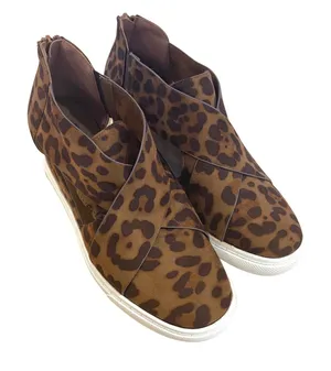 Natural Reflections Leopard Print Slip On‎ Wedge Sneakers Women Size 7.5M thumbnail 1