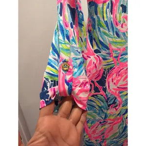 Lilly Pulitzer Dress‎ Womens Pink Blue Flamingo Pima Cotton Knit Shift XXS thumbnail 9