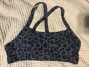 White Fox black cheetah sports bra thumbnail 1