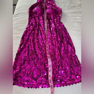 Papell Boutique Fuchsia Sequin Dress thumbnail 6