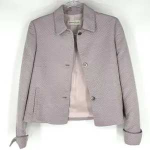 Bernard Zins Paris Mauve Lavender Vintage‎ Quilted Jacket Size 4 thumbnail 1