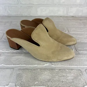 Thelma The Ava Mules Womens 38 8 US Wheat Suede Leather Block Heel Classic Italy thumbnail 16