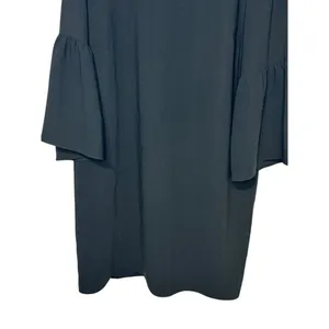 Amanda Uprichard Women Dress Shift Bell Sleeve Round NeckZip Back Black‎ Large thumbnail 4